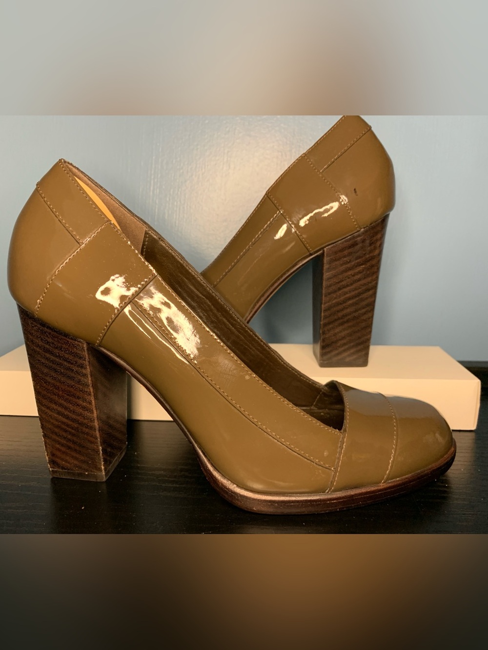 Cole Haan Brown Vintage Patent Leather Heels